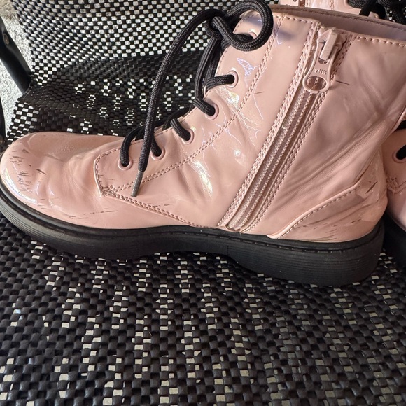 Trendy Pink Lace-Up Kids Boots - Picture 10 of 11